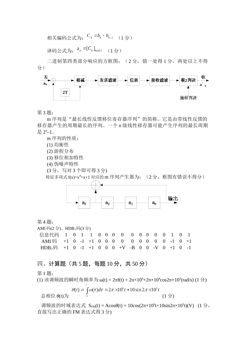 通信原理XXXX试题答案A_第2页