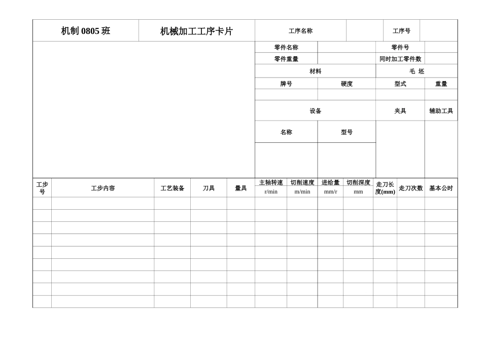 机械加工工序卡--模板 - 副本_第2页