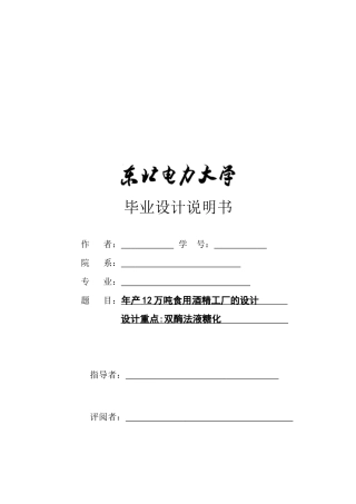12万吨酒精生产说明