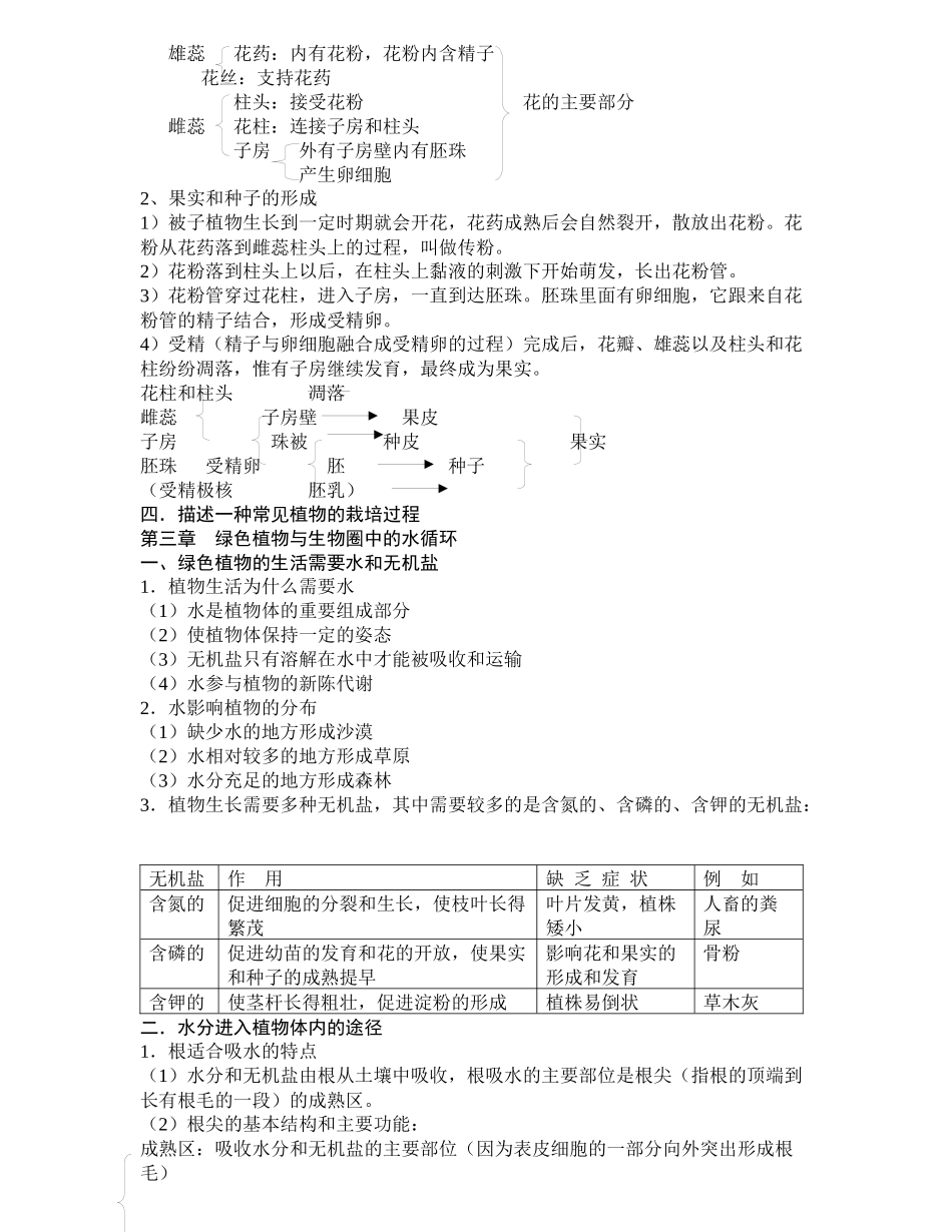 生物复习提纲(七上期末较全面)_第3页