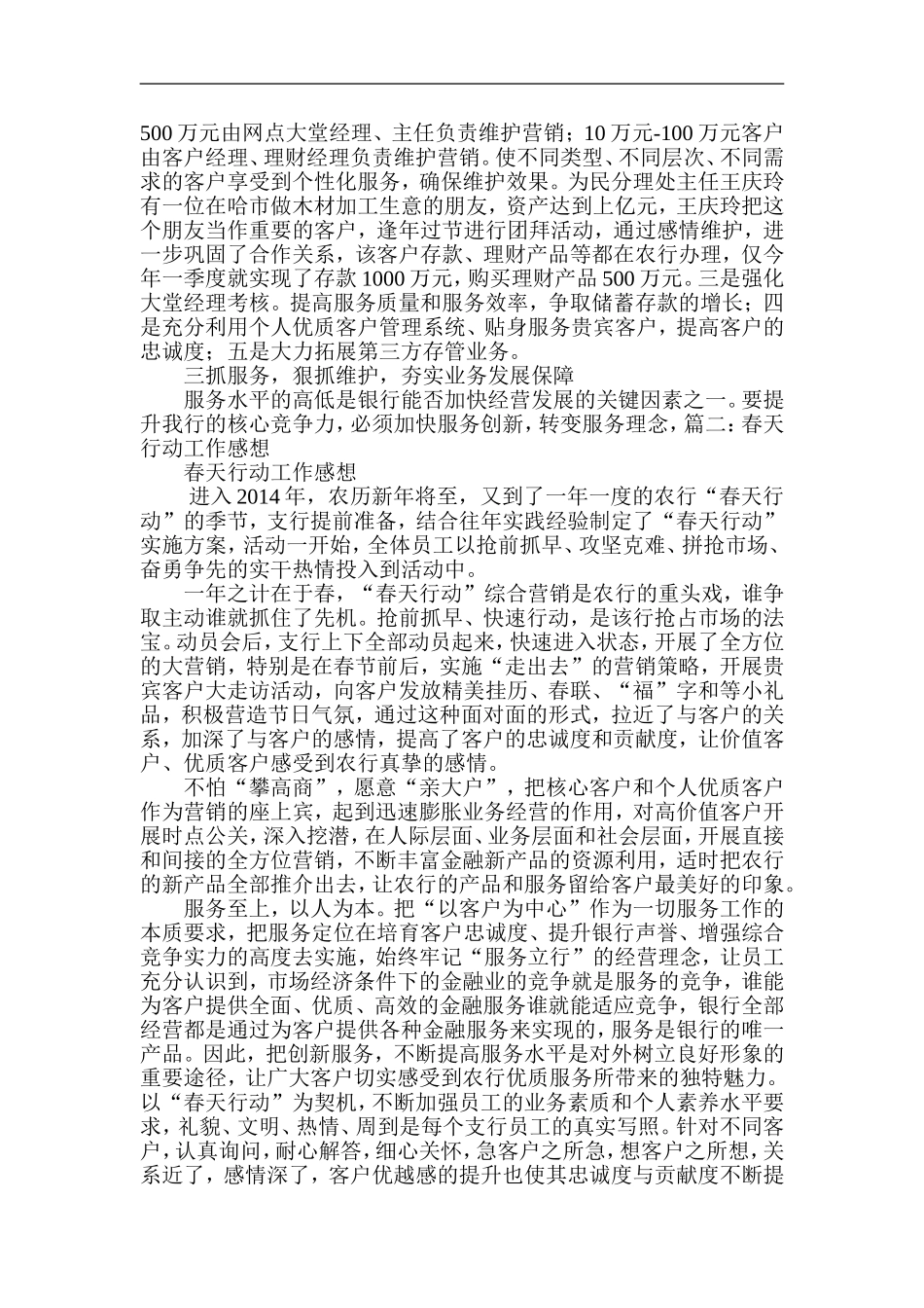 银行支行“春天行动”营销总结_第3页