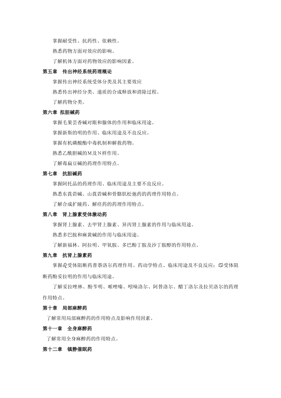 12年插本药理考试大纲_第2页