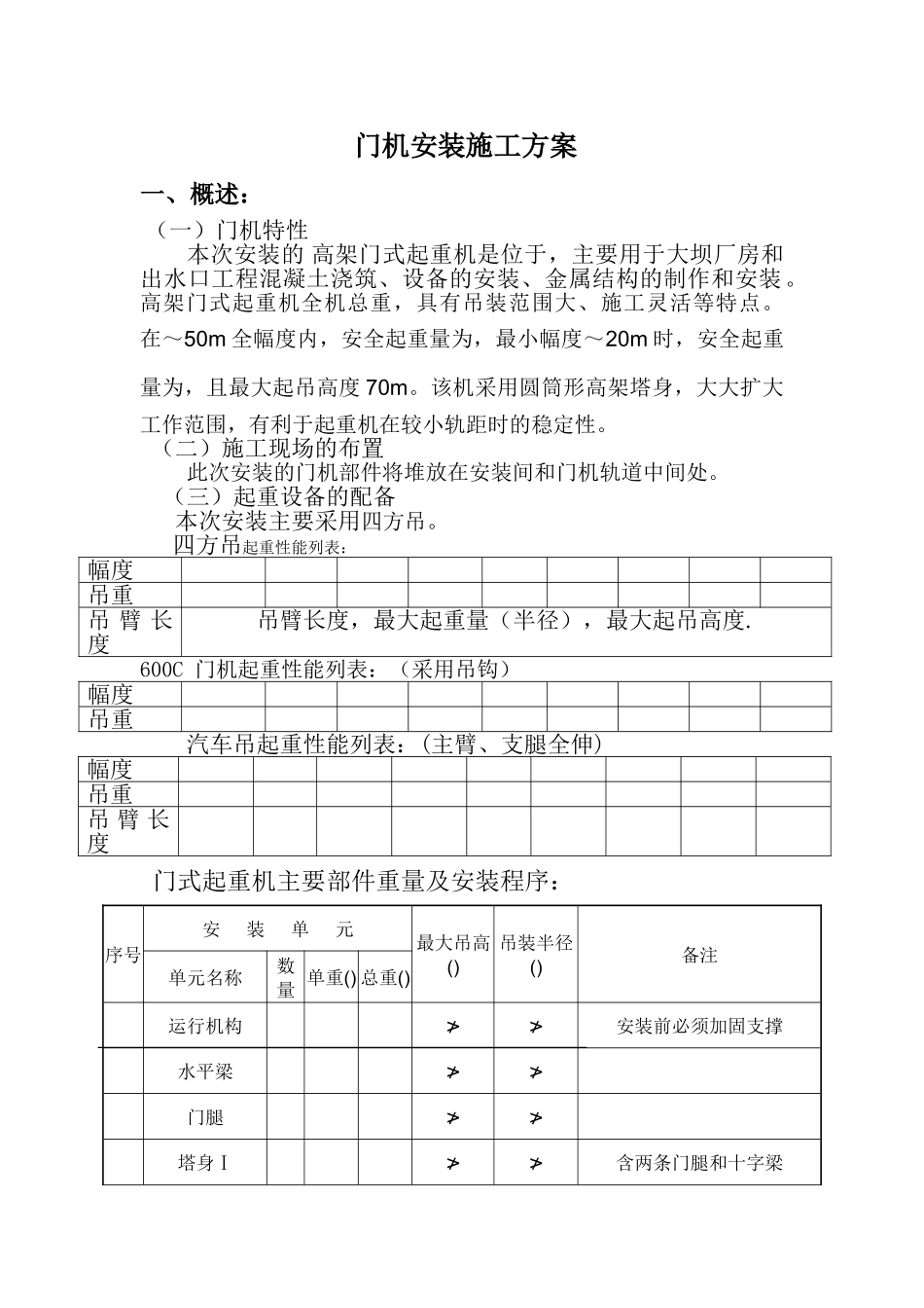 MQ600B-10T30T门机安装施工组织设计方案(DOC9页)_第1页