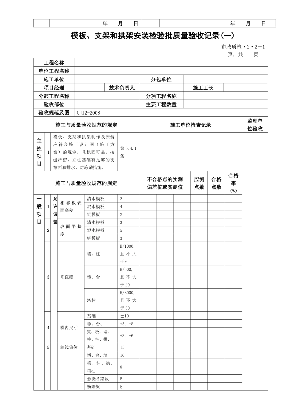 桥梁工程检验批表格_第2页