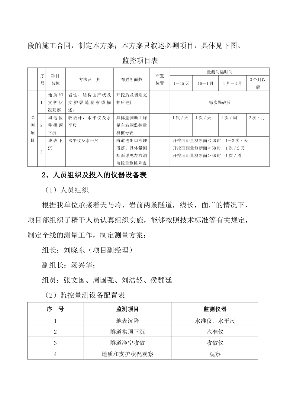 中国第四冶金建设公司隧道监控量测方案_第2页