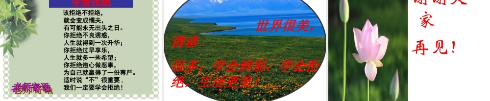 七星关区千溪中学人民社版七年级政治下册第三课第三节学会拒绝课件(共16张PPT)