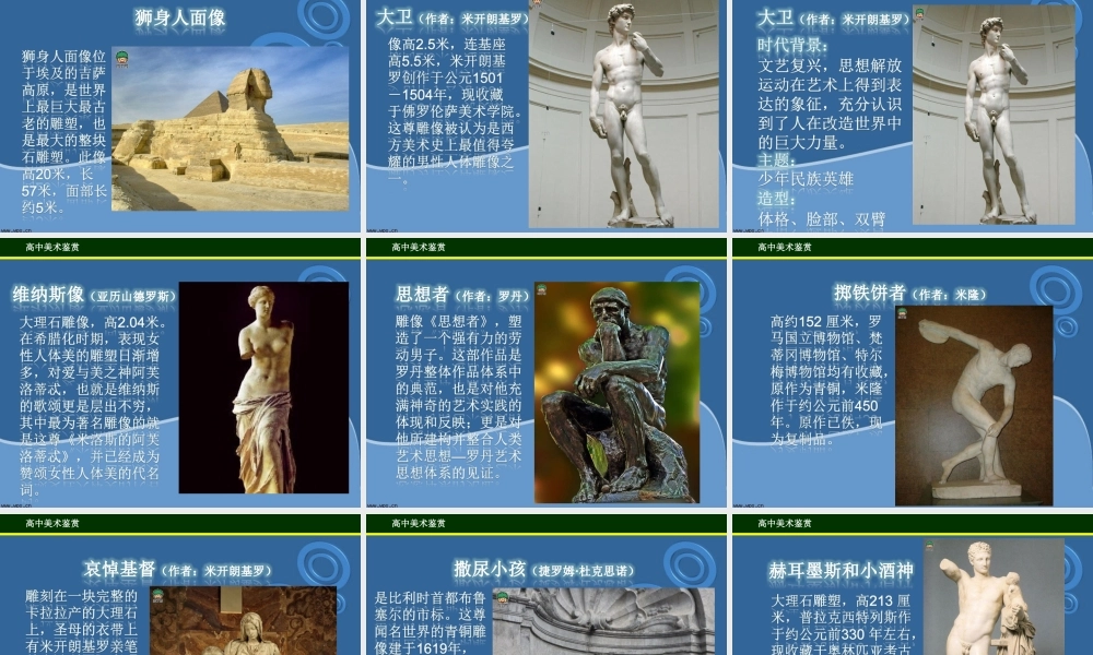 第三课丰富多样的雕塑类别