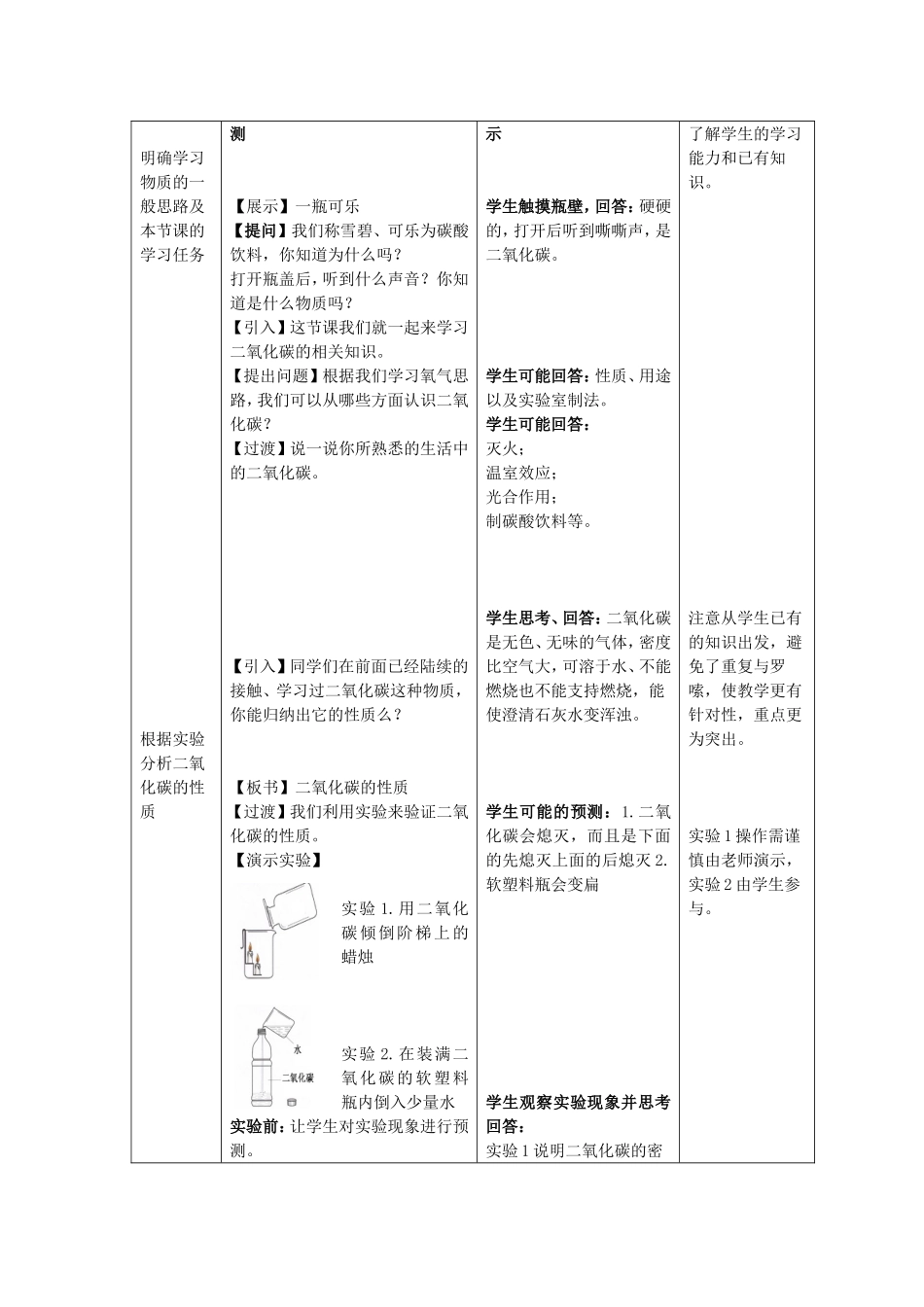 二氧化碳的性质说课稿、教学设计_第3页