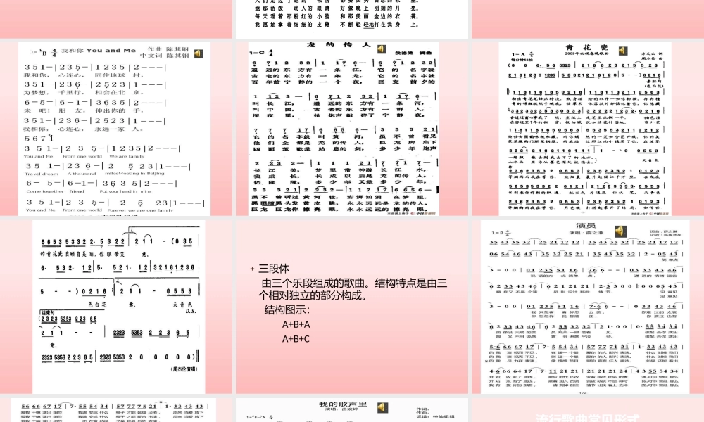 (三)四句体方正式乐段