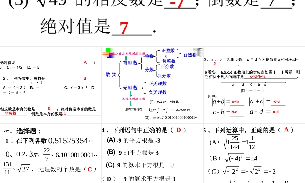 《实数》总复习课件