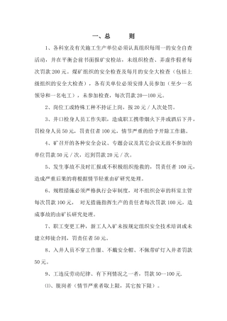 煤矿安全管理实施细则