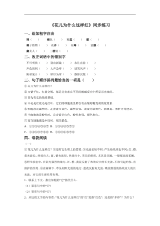 (2017年春季版)《花儿为什么这样红》同步练习