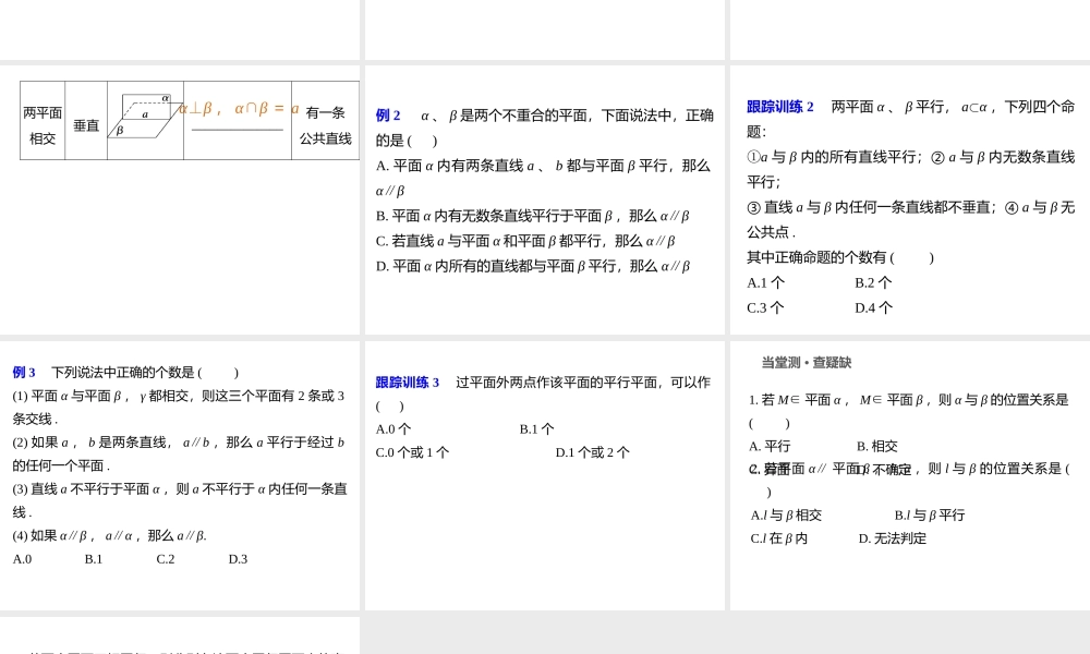 2.1.3-2.1.4直线和平面-平面和平面位置关系