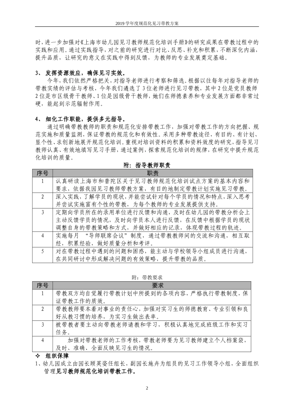 上海市实验幼儿园见习规范化带教方案(2019.10)_第2页