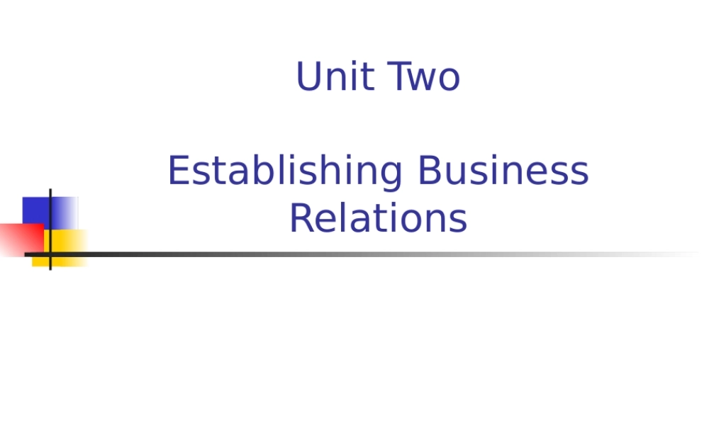 Unit2EstablishingBusinessRelations