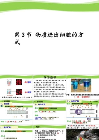 三物质进出细胞的方式