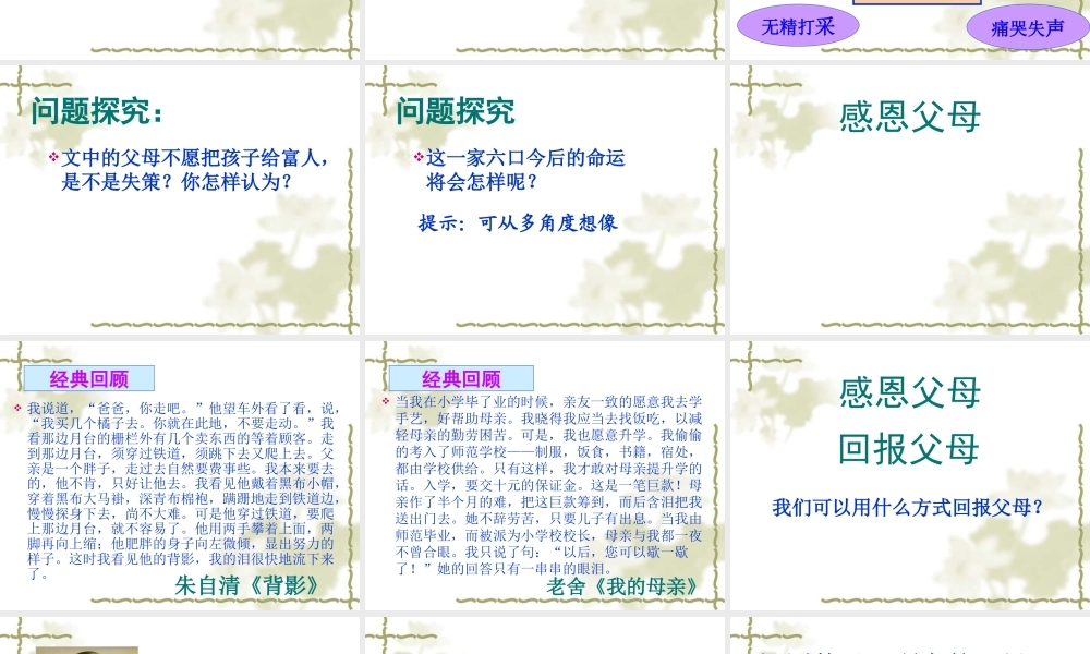 苏教版八年级上册父母的心