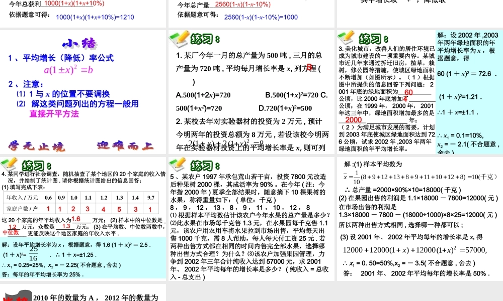 一元二次方程的应用-------增长率问题.3一元二次方程应用-----增长率问题
