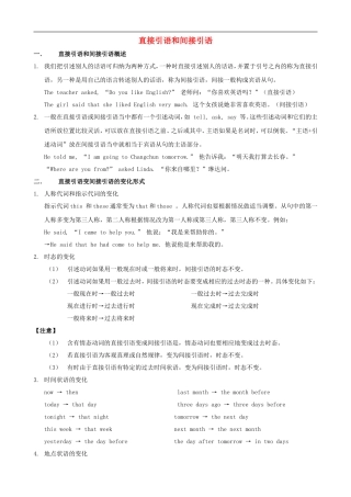 小学英语-直接引语和间接引语语法学习