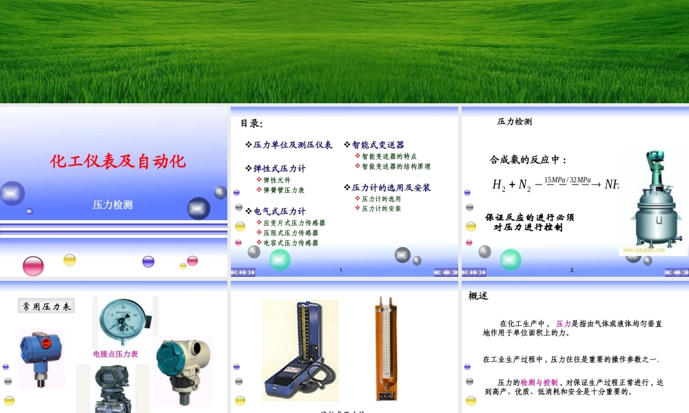 化工仪表自动化-压力仪表培训课件