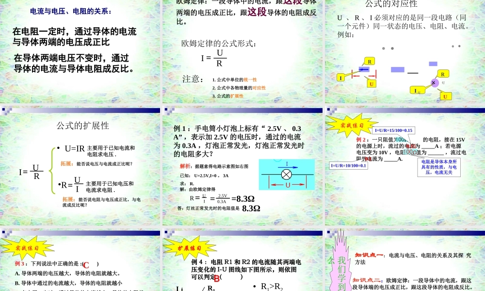 电流与电压、电阻的关系—欧姆定律