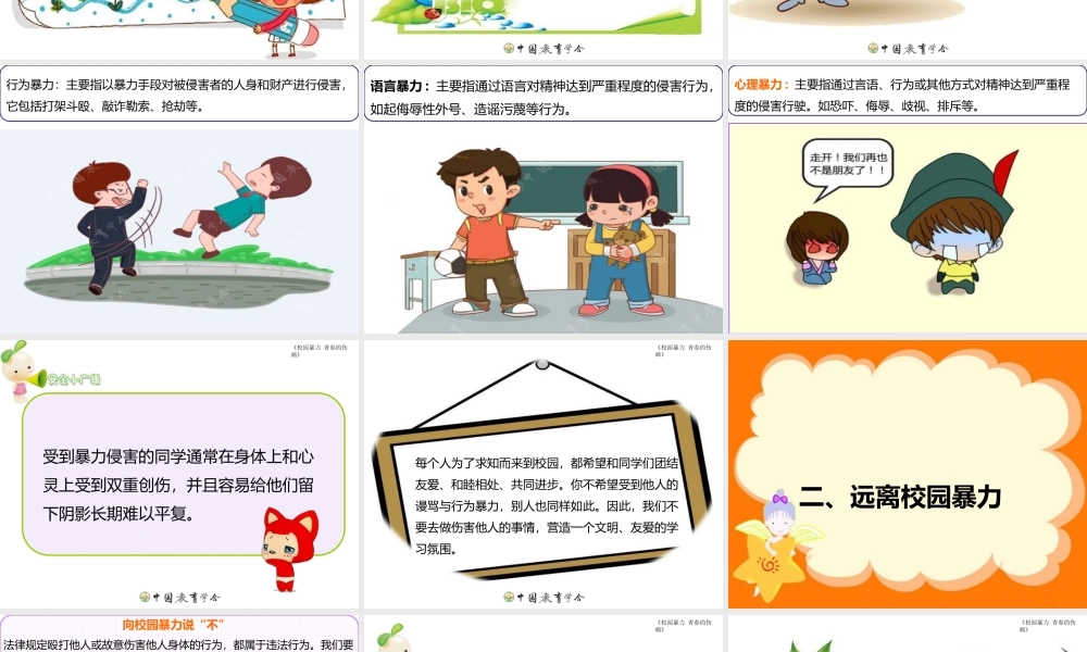 主题班会PPT(校园暴力-青春的伤痛)