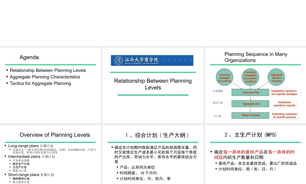 Aggregate-Planning综合计划
