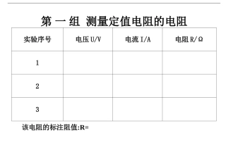 第一组测量定值电阻的电阻