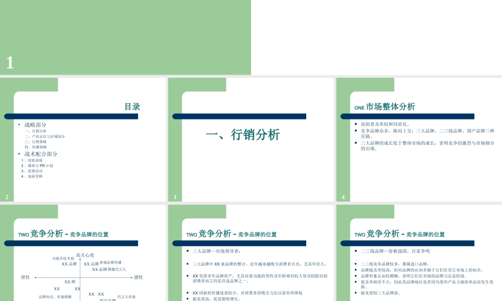 企划书模板：XX品牌上市计划书