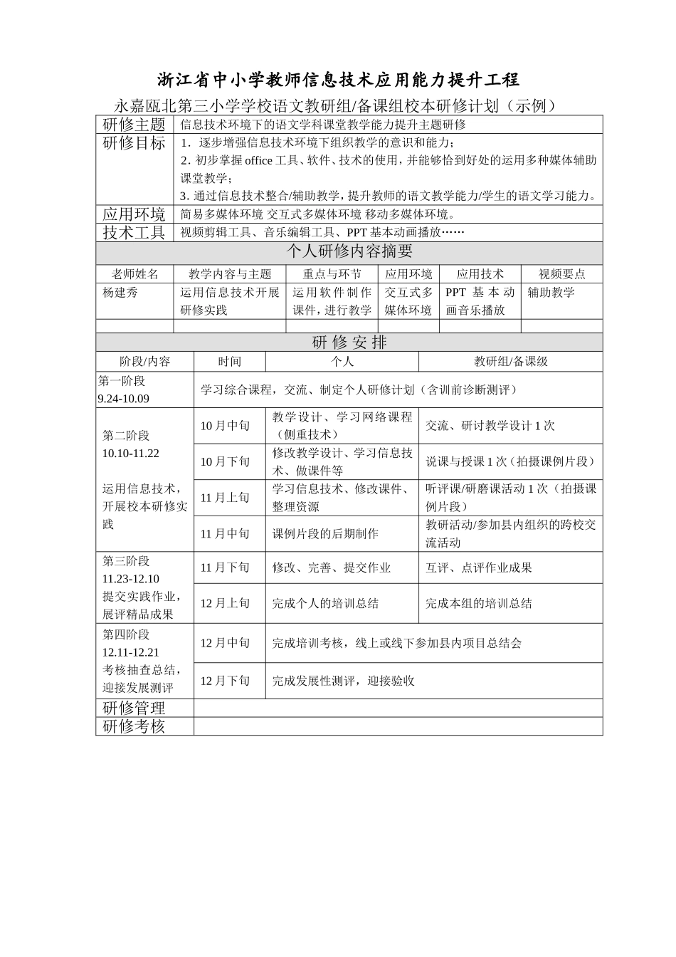 信息技术应用能力提升工程研修计划_第1页