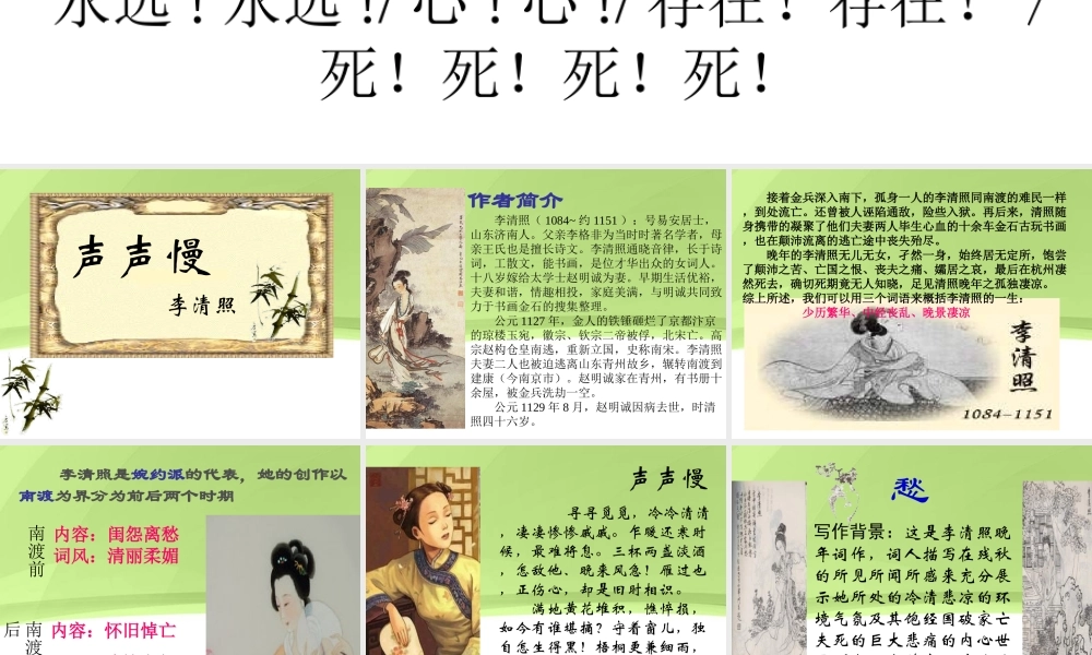 高中语文 4-17(宋词四首-声声慢)课件1 粤教版必修3 课件