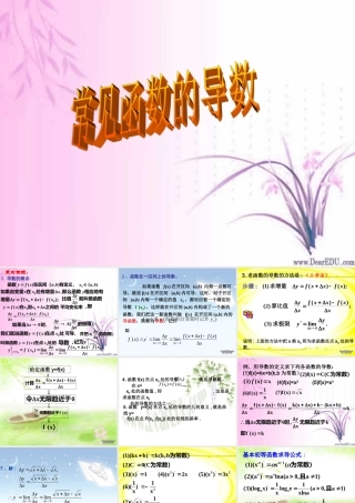 高二数学常见函数的导数课件 苏教版 课件