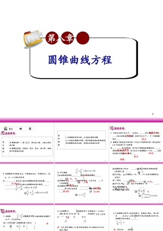 高考数学第一轮总复习8.1椭圆(第1课时)课件 文 (广西专版) 课件