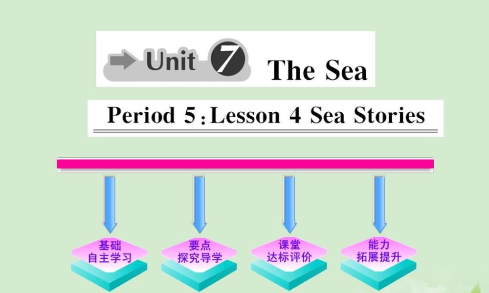 高中英语课时讲练通 Unit7 The Sea Period 5课件 北师大版必修3 课件