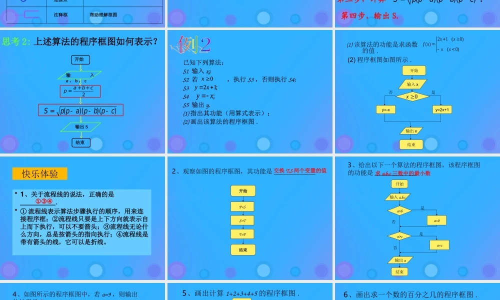 高中数学 第一章 算法初步 112 程序框图课件 新人教B版必修3 课件