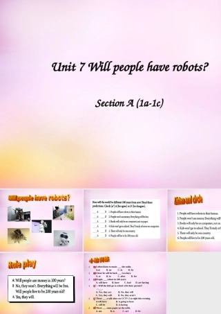 秋八年级英语上册 Unit 7 Will people have robots Section A(1a 1c)课件 (新版)人教新目标版 课件