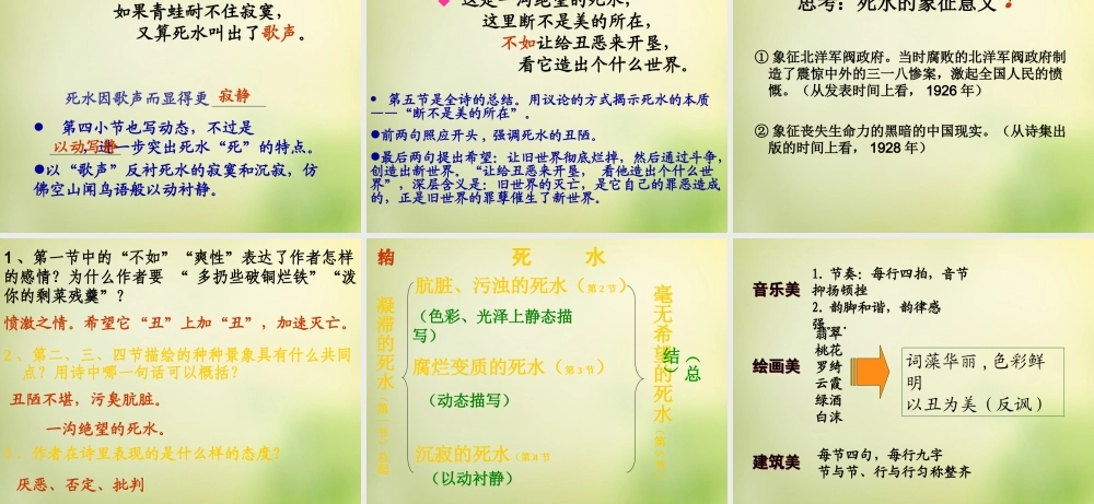 高一语文死水课件新人教版 课件
