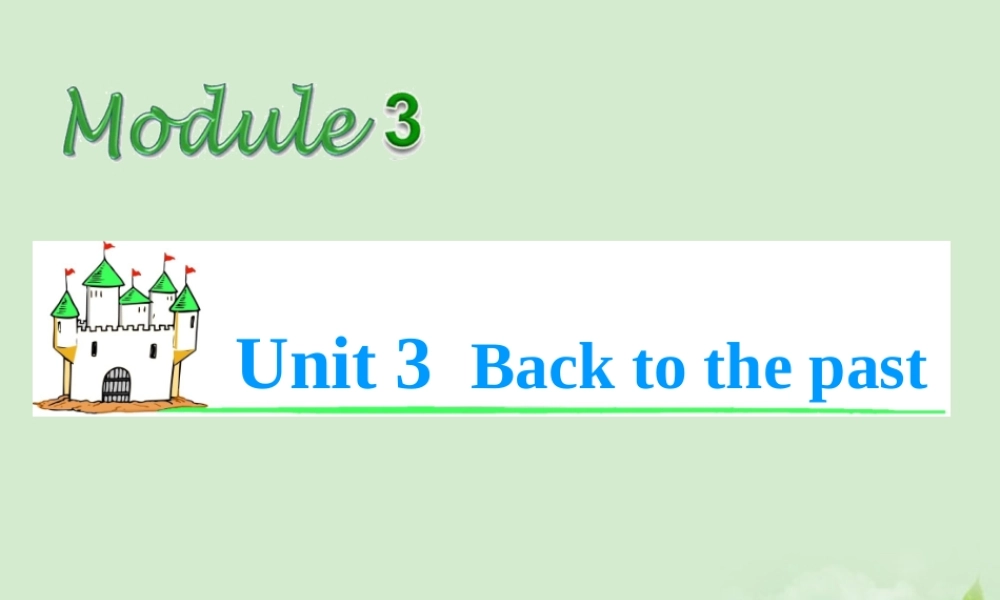 高考英语总复习第一轮 Module3 Unit 3 Back to the past课件(江苏专版) 课件