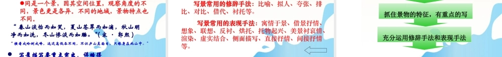 高中语文(亲近自然——写景要抓住特征)课件 新人教版必修2 课件