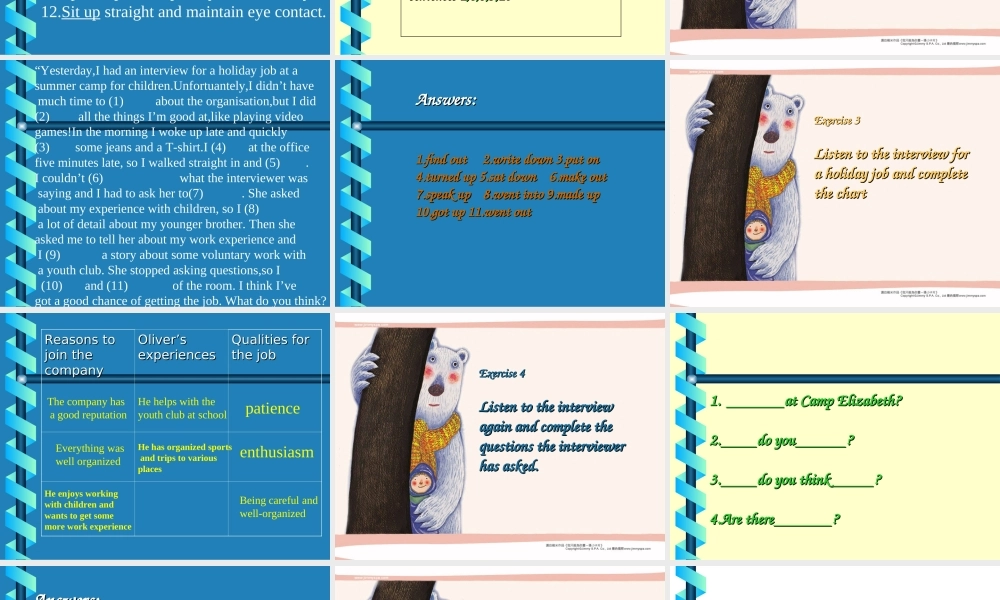 高中英语Unit 14 Lesson 2 Interviews课件2 北师大版 必修5 课件