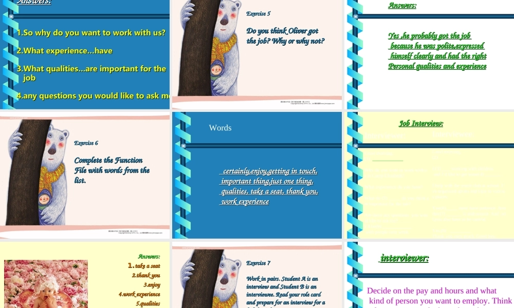 高中英语Unit 14 Lesson 2 Interviews课件2 北师大版 必修5 课件