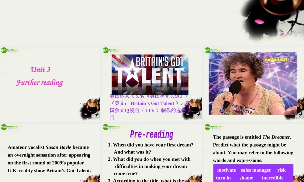 高一英语 Unit 3 Further reading课件 重庆大学版必修3