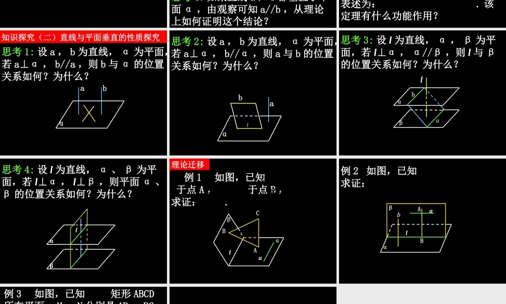 高中数学 233直线与平面垂直的性质课件 新人教A版必修2 课件