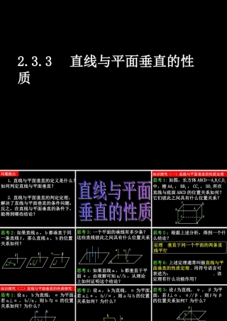 高中数学 233直线与平面垂直的性质课件 新人教A版必修2 课件