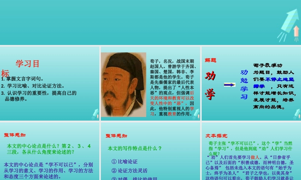 高中语文第三单元9劝学课件1新人教版必修3 课件