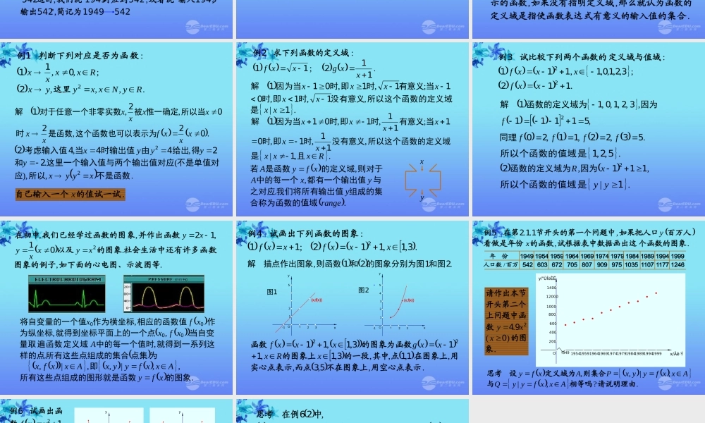 高中数学 21(函数的概念和图象)课件二 苏教版必修1  课件