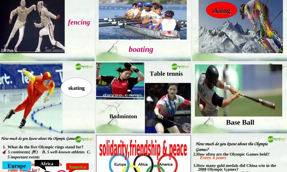 高中英语 Unit2 Sporting events-reading课件 牛津译林版必修4 课件