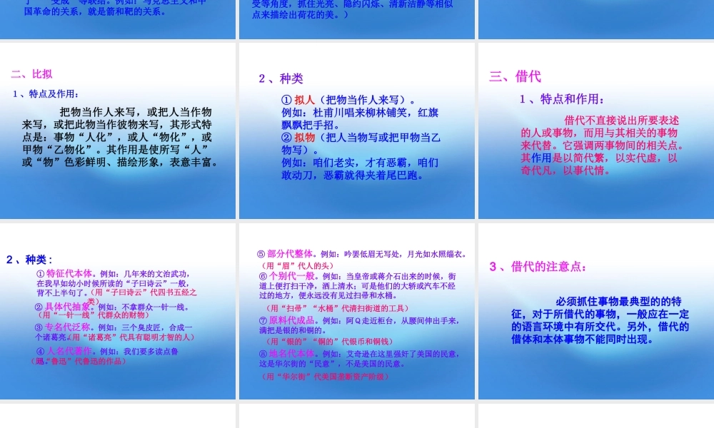 高考语文一轮复习 第10讲 正确使用常见的修辞手法专用课件