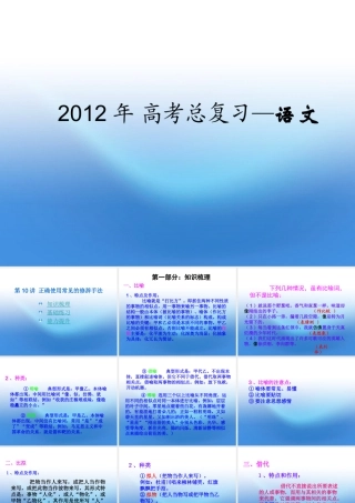 高考语文一轮复习 第10讲 正确使用常见的修辞手法专用课件