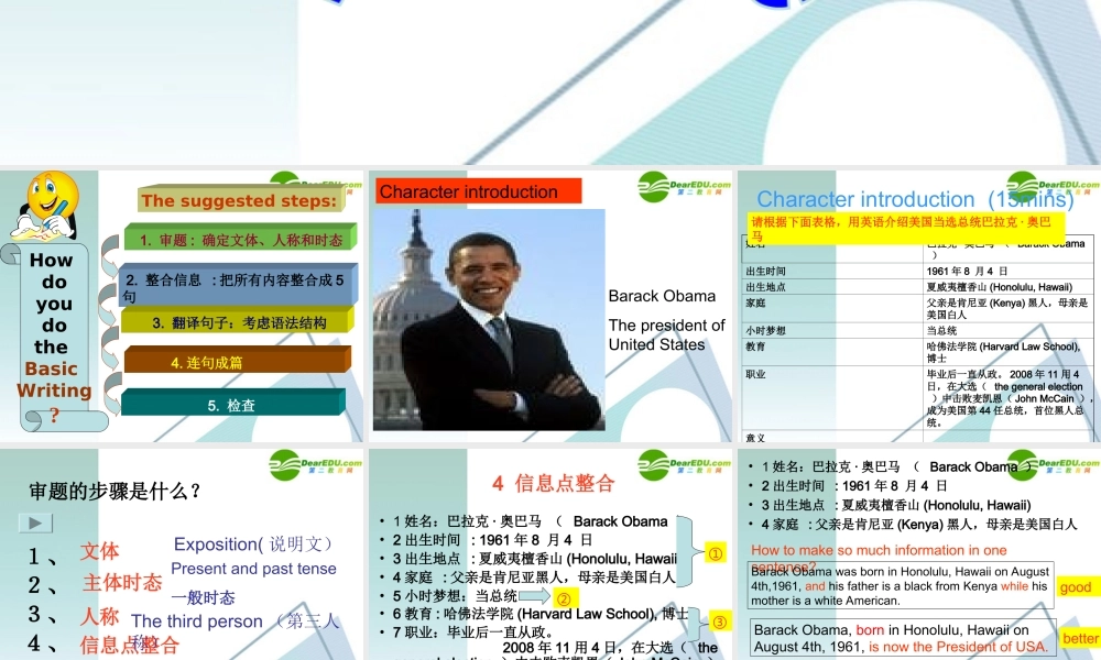 高考英语 教学比赛之命题作文 教学课件 新人教版 课件